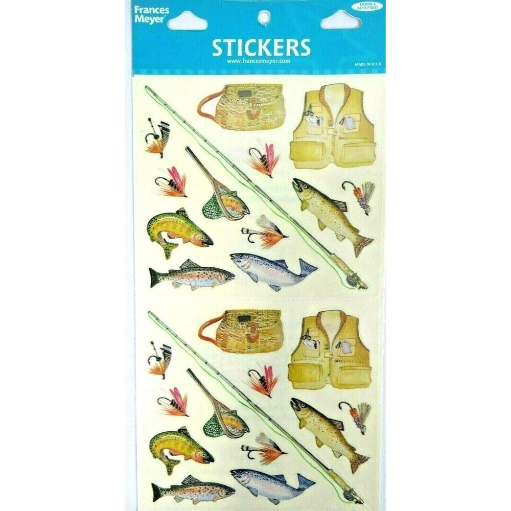 Frances Meyer 26-Pc Fishing Fun Stickers Acid and Lignin Free Made in USA Craft